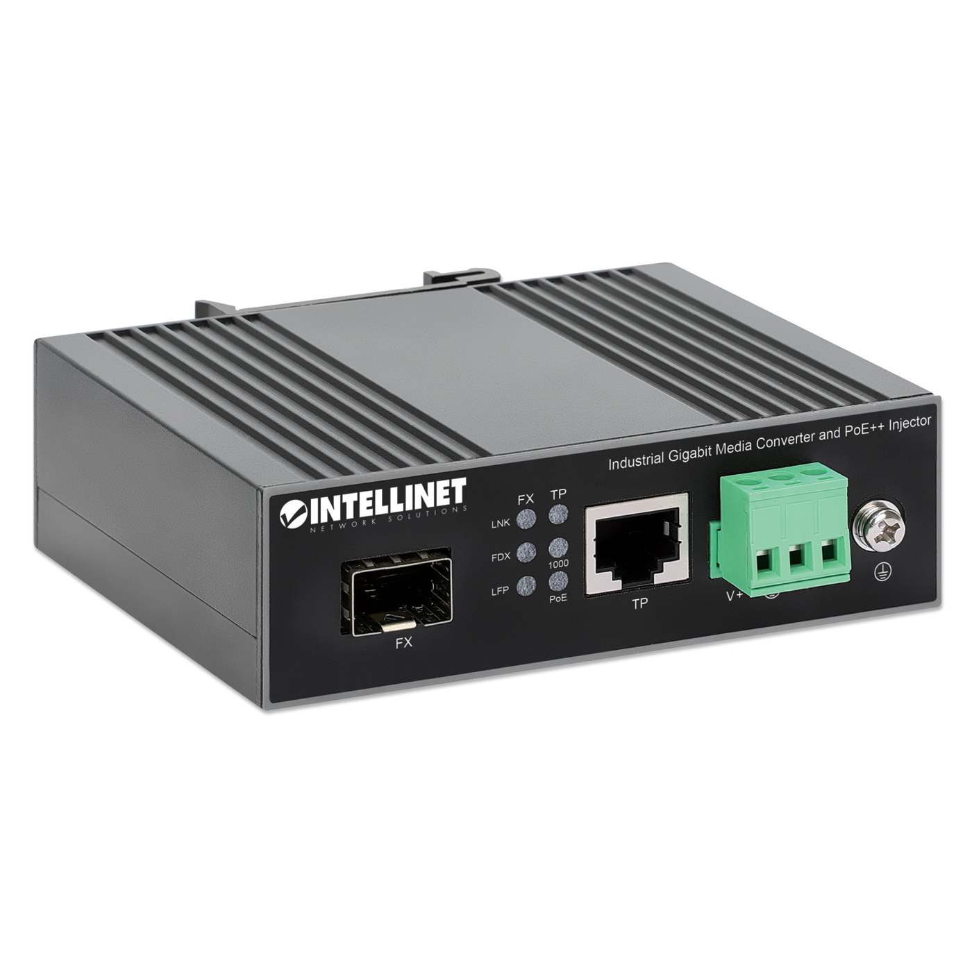 Convertidor de medios Industrial Gigabit e inyector PoE Image 4