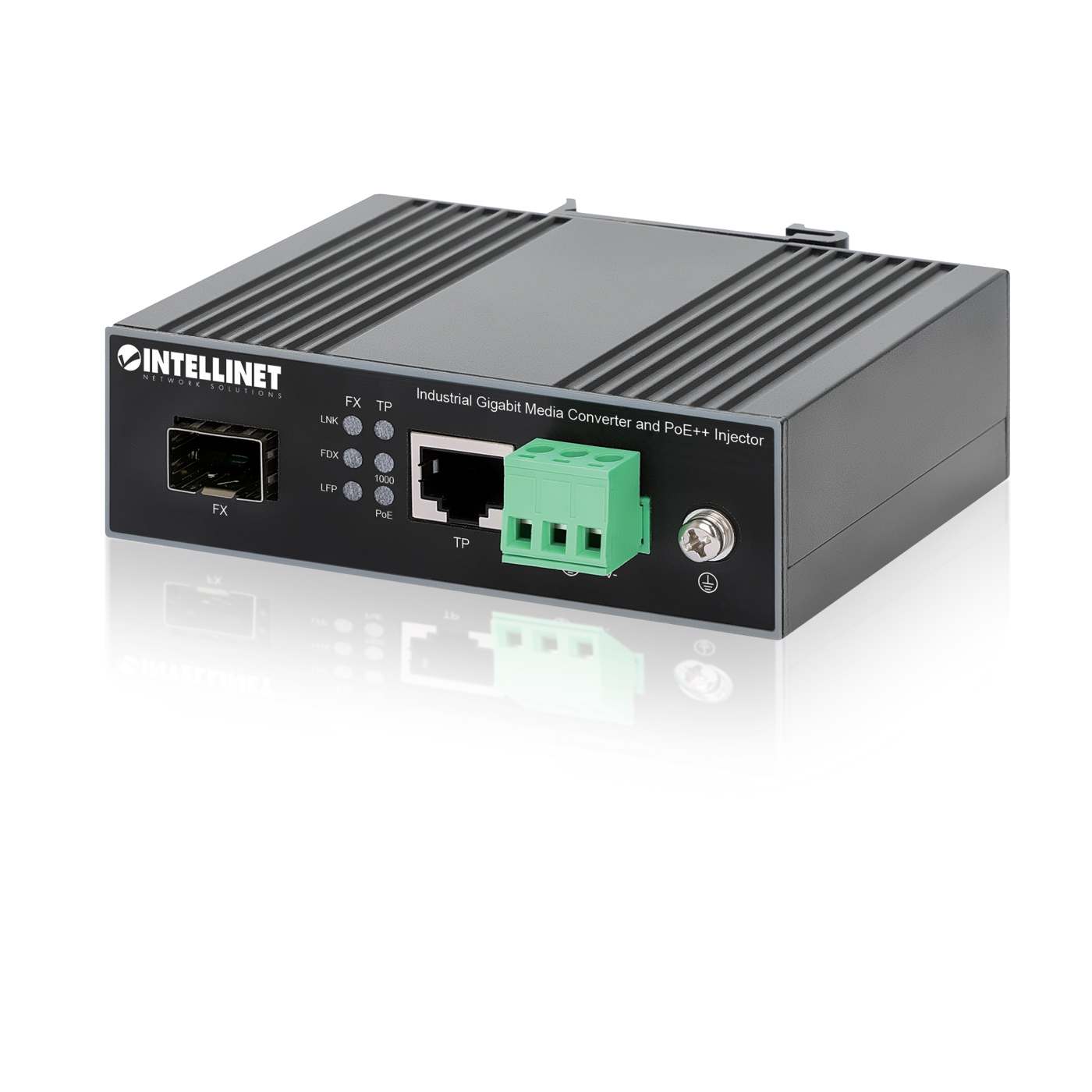Convertidor de medios Industrial Gigabit e inyector PoE Image 9