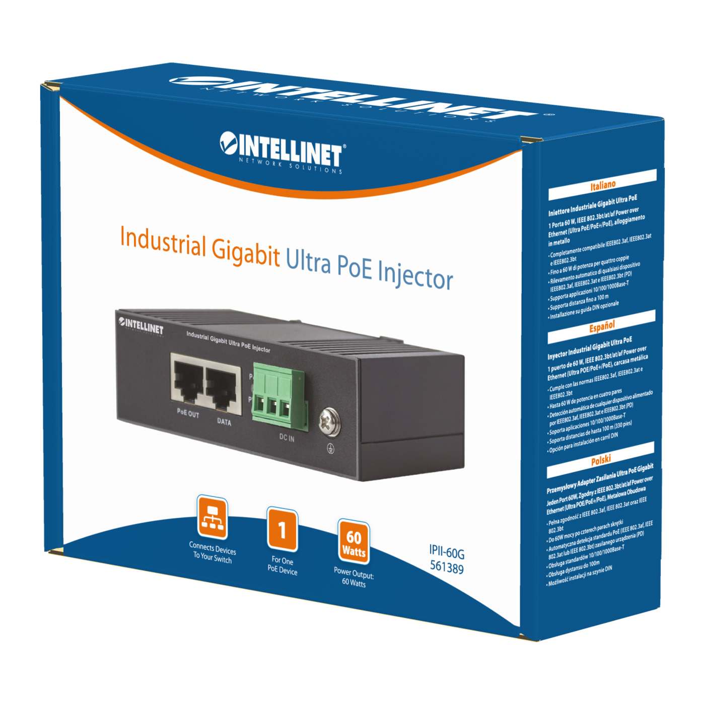 Inyector Industrial Gigabit Ultra PoE Packaging Image 2