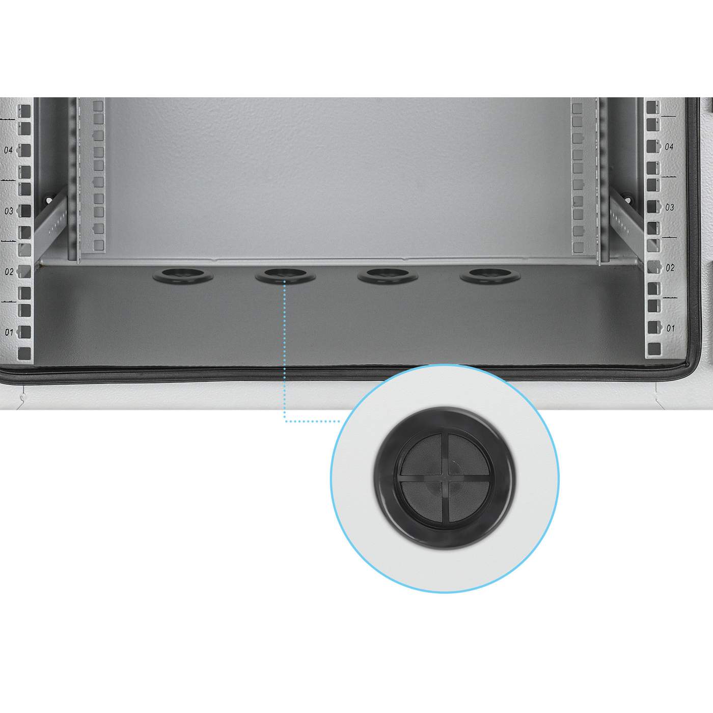 Gabinete mural industrial IP55 de 19" con ventiladores integrados, 18U Image 8