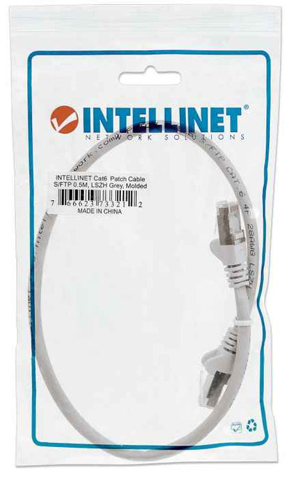 Cat6 Network Patch Cable, SSTP, PIMF, Gray, 0.50 m Packaging Image 2