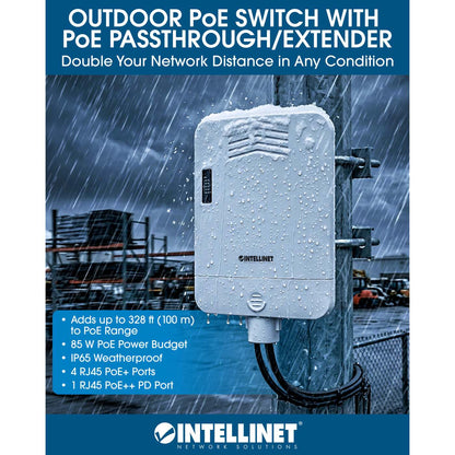 Switch PoE+ de 5 puertos Gigabit para exteriores, puerto de alimentación por PoE y 4 puertos de paso PoE+ Image 14