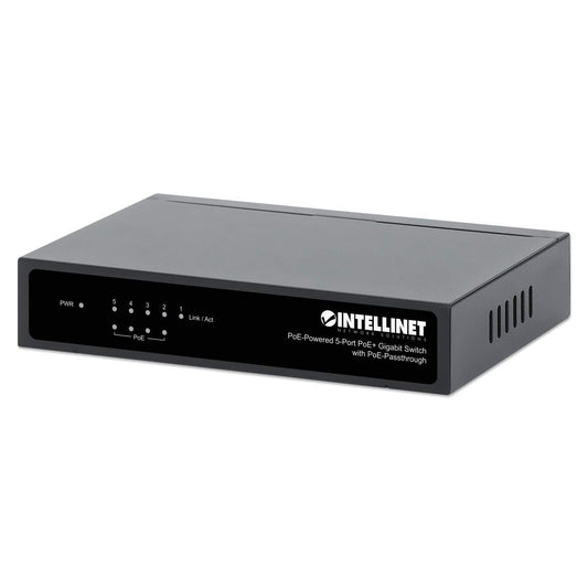 Switch con 5 puertos Gigabit alimentado por PoE, con transferencia de PoE Image 1