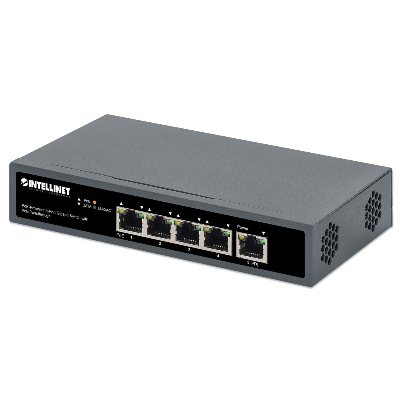 Switch PoE+ de 5 puertos Gigabit con Transferencia PoE Image 1