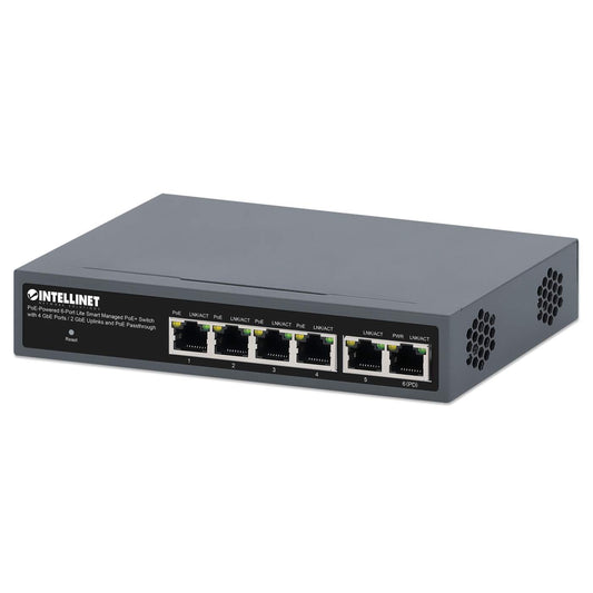 Switch Administrable Lite PoE+ con 4 puertos GbE  y 2 puertos GbE de enlace ascendente y PoE de paso Image 1