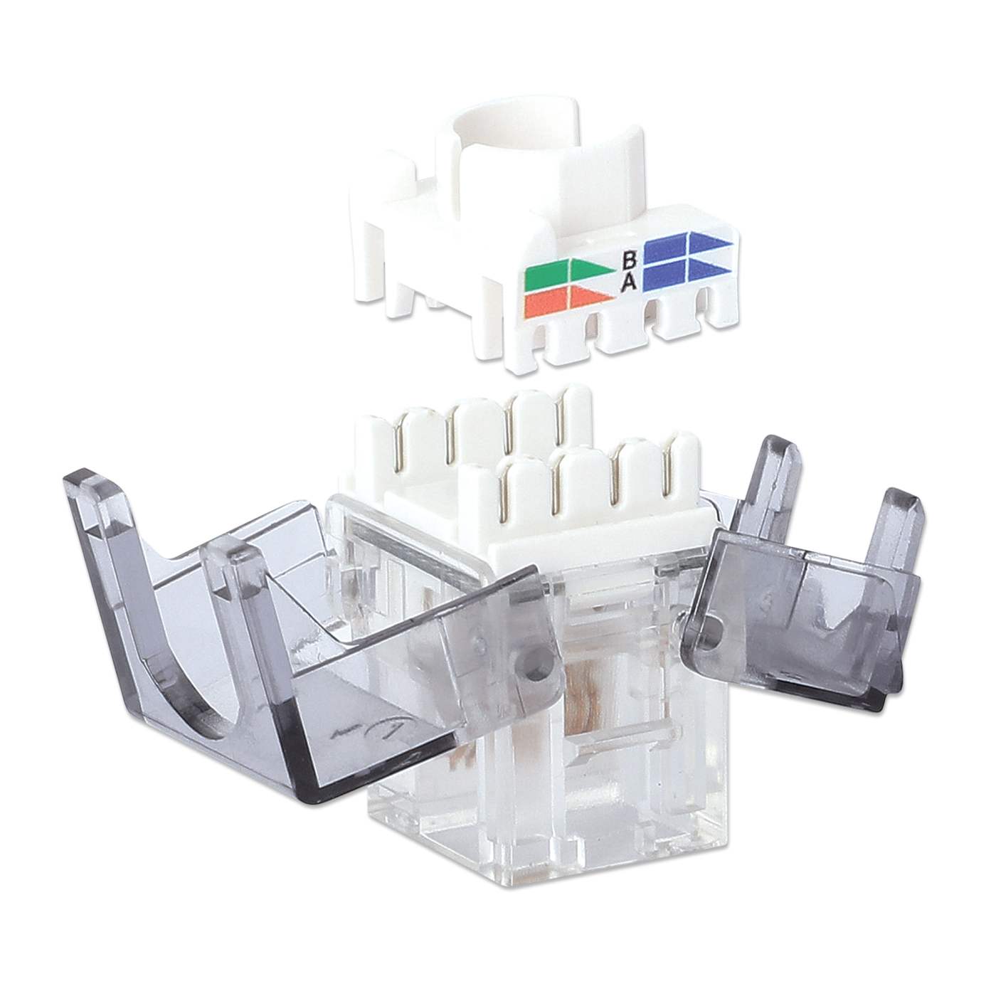 180°UTP Cat6 Keystone jack w/LED light,  toolless type Image 5