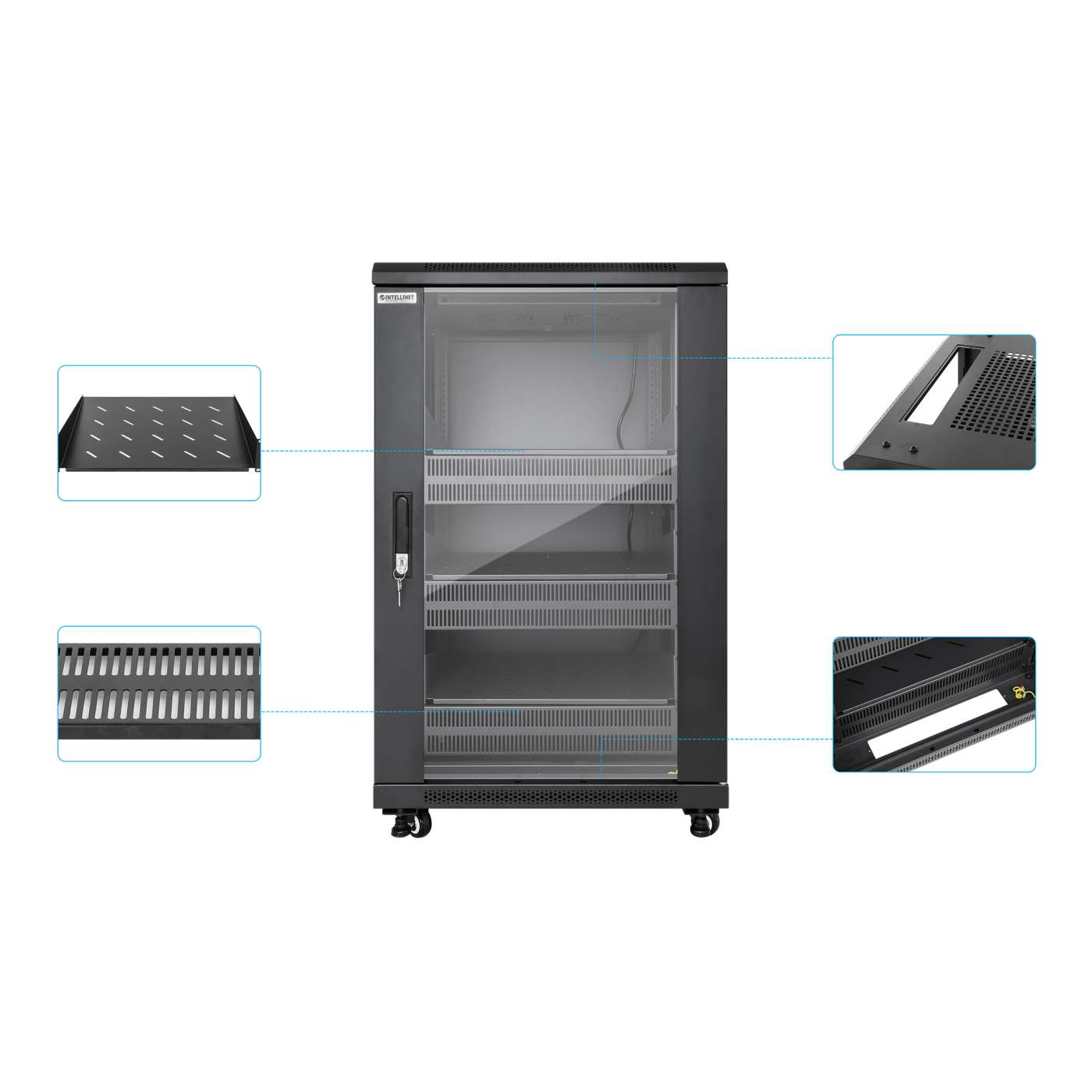 Gabinete 19" Pro Line con extractores de aire, 18U Image 8