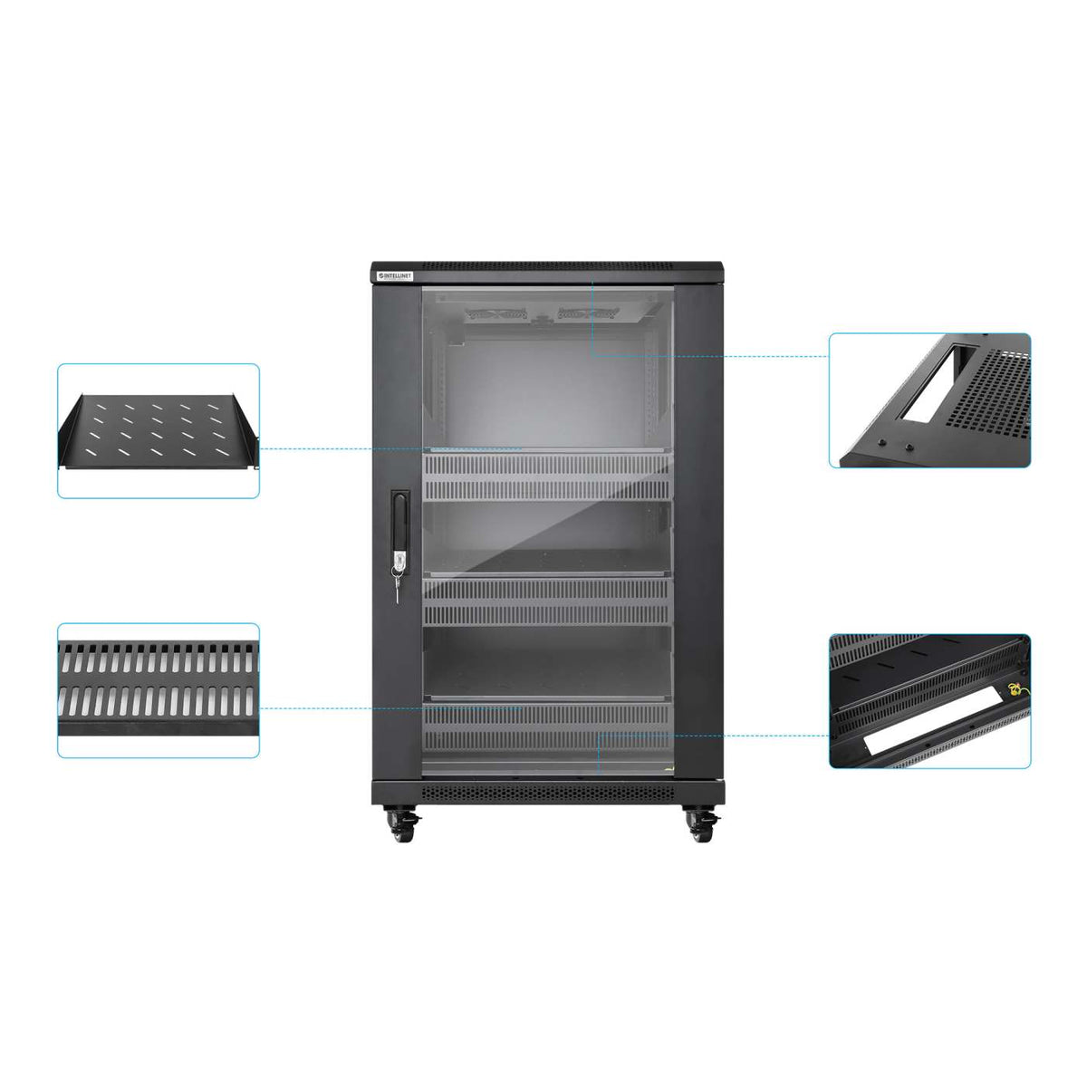 Gabinete 19" Pro Line con extractores de aire, 18U Image 8