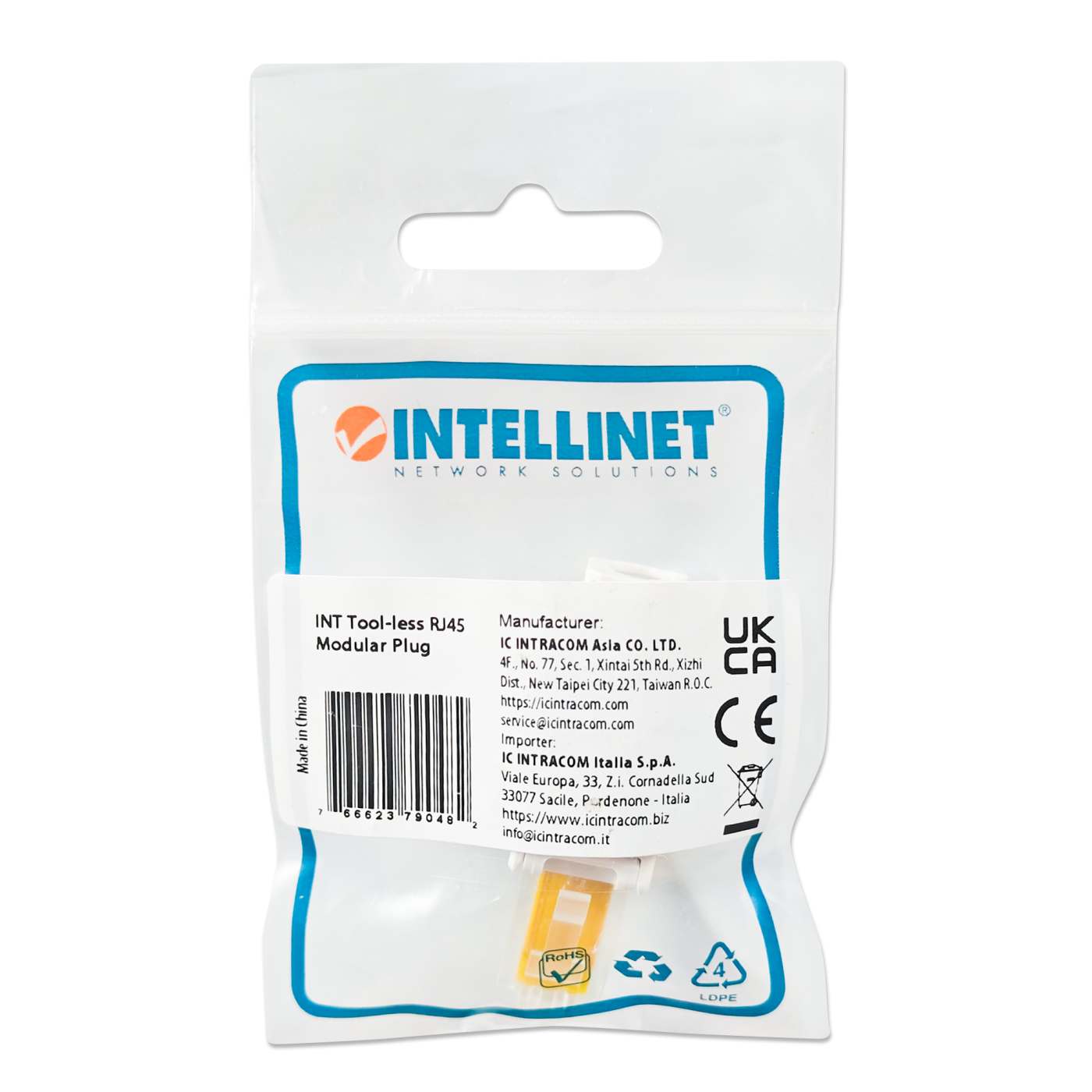 Plug RJ-45 para crimpear sin herramienta. Cat5, 5e y 6 Packaging Image 2